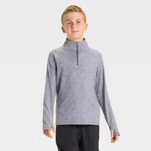 NEW Boys' Soft Stretch 1/4 Zip Layered Sweatshirt - All In Motion™ Gray